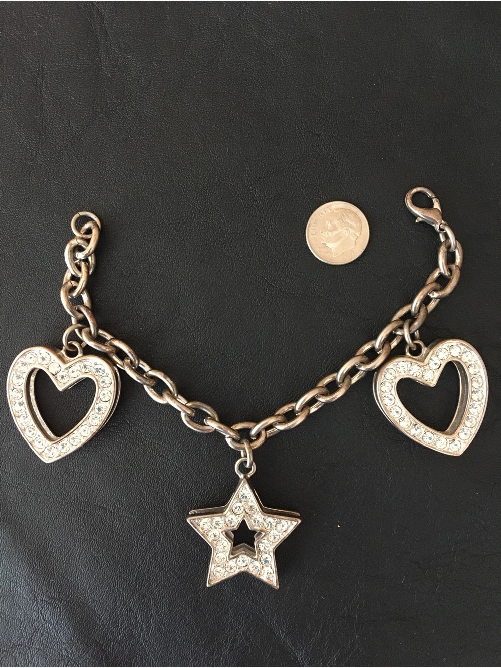 GORGEOUS RHINESTONE •
          HEARTS & STAR BRACELET